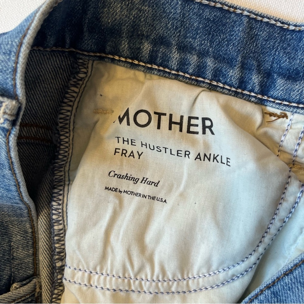 Mother Superior The Hustler Ankle Fray jeans 26 Crushing Hard medium blue wash - Picture 8 of 12